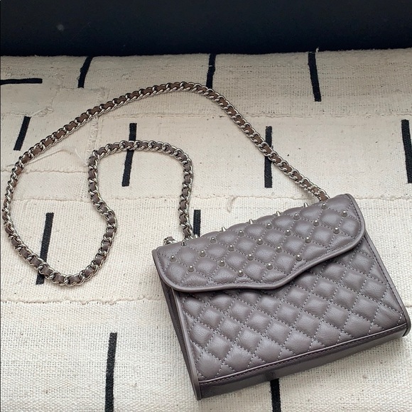 Studded Rebecca Minkoff flap chain bag, grey - Picture 4 of 9